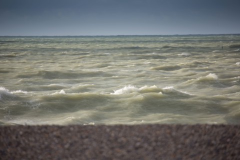 Dieppe, début de tempête sur la plage