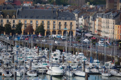 Dieppe, port et quais depuis les hauteurs du Pollet