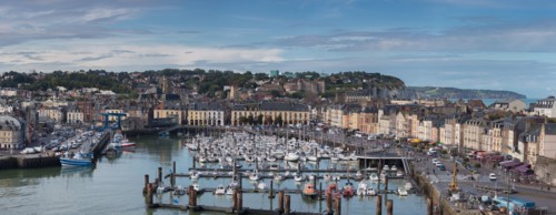 Dieppe, port et quais depuis les hauteurs du Pollet