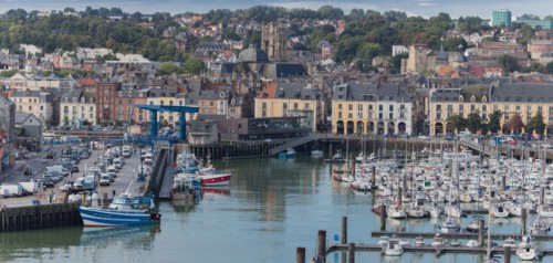 Dieppe, port et quais depuis les hauteurs du Pollet