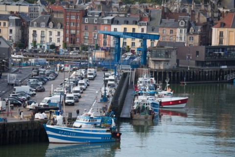 Dieppe, port et quais depuis les hauteurs du Pollet