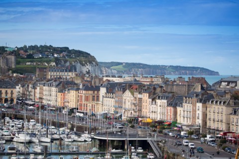 Dieppe, port et quais depuis les hauteurs du Pollet