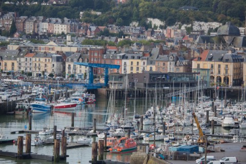 Dieppe, port et quais depuis les hauteurs du Pollet