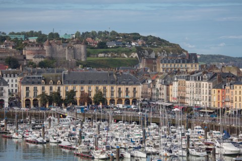Dieppe, port et quais depuis les hauteurs du Pollet
