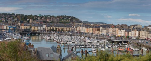 Dieppe, port et quais depuis les hauteurs du Pollet