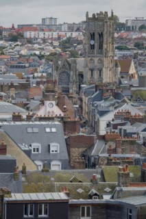 Dieppe, église Saint Jacques au fond,