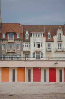 Le Touquet Paris Plage, bathing cabins and seafront buildings