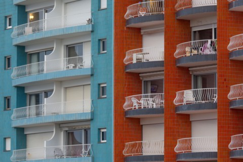 Le Touquet Paris Plage, coloured building facades of the seafront