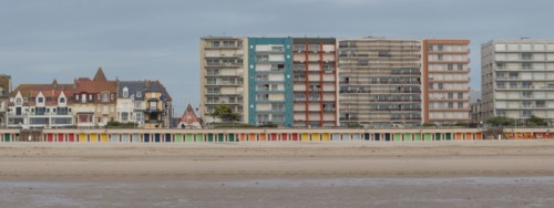 Le Touquet Paris Plage, bathing cabins and seafront buildings