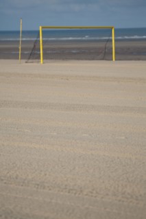Le Touquet Paris Plage, yellow football goals