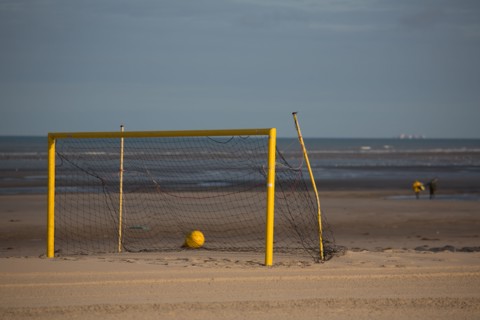 Le Touquet Paris Plage, yellow football goals