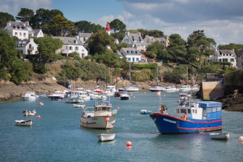 Clohars Carnoët, ria et port de Doëlan, bateaux de pêche