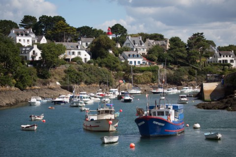 Clohars Carnoët, ria et port de Doëlan, bateaux de pêche
