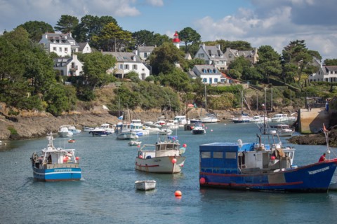 Clohars Carnoët, ria et port de Doëlan, bateaux de pêche