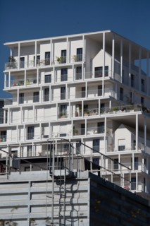 Paris, construction d'immeubles dans le nouveau quartier des Batignolles
