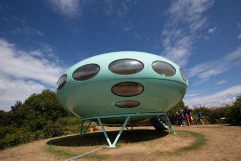 Le Havre, jardins suspendus, Fort de Sainte Adresse, Futuro House de Matti Suuronen