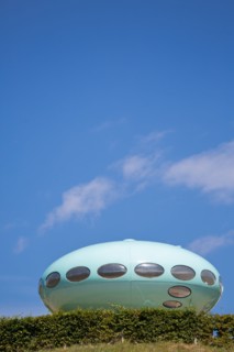 Le Havre, jardins suspendus, Fort de Sainte Adresse, Futuro House de Matti Suuronen