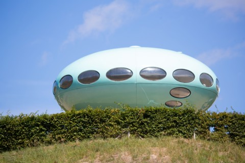 Le Havre, jardins suspendus, Fort de Sainte Adresse, Futuro House de Matti Suuronen