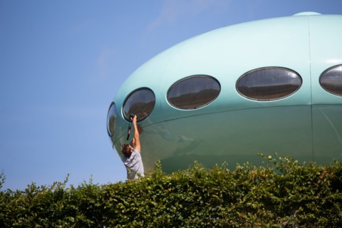 Le Havre, jardins suspendus, Fort de Sainte Adresse, Futuro House de Matti Suuronen