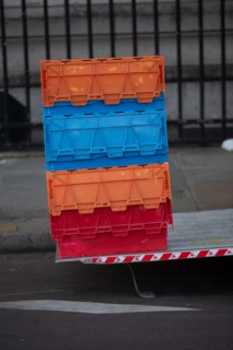 Paris, coloured crates