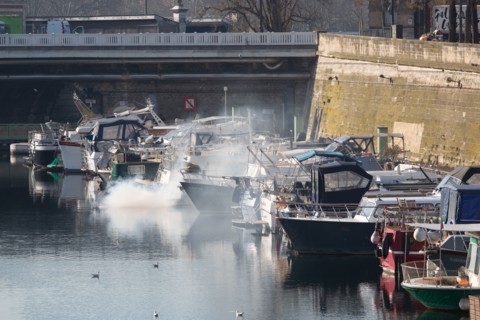 Paris, the Bassin de l'Arsenal (Port de l'Arsenal)
