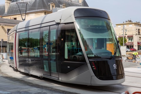 Chantier du tramway à Caen