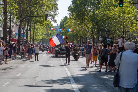 Défilé de commémoration du 75e anniversaire de la Libération de Paris, avenue du Général Leclerc