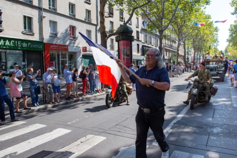 Défilé de commémoration du 75e anniversaire de la Libération de Paris, avenue du Général Leclerc