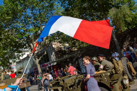 Défilé de commémoration du 75e anniversaire de la Libération de Paris, avenue du Général Leclerc
