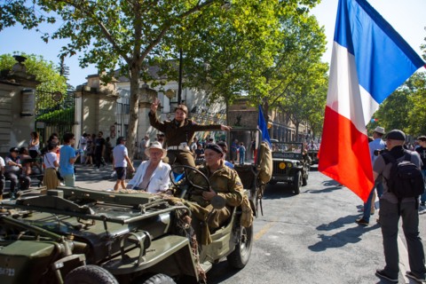 Défilé de commémoration du 75e anniversaire de la Libération de Paris, avenue du Général Leclerc
