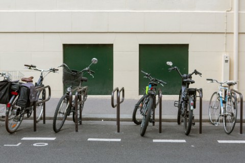 Paris, parked bicycles