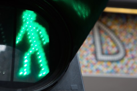 Paris, green pedestrian light