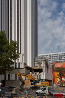 Paris, Avenue du Maine, demolition site of the former offices of Le Point magazine