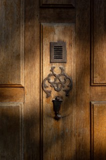 Rouen (Seine Maritime), door knocker and letter box