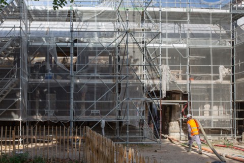 Rouen (Seine Maritime), chantier de restauration de l'Aître Saint-Maclou