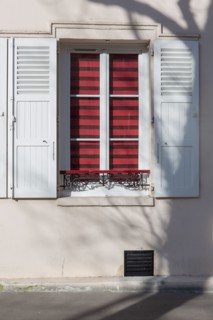 Paris, fenêtre et ombre d'un arbre en hiver