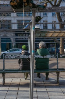 Paris, senior couple on a bench