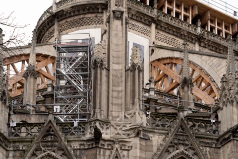 Cathédrale Notre-Dame de Paris, one year after the fire on the evening of 15 April 2019