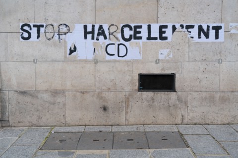 Paris, poster informing people of the violence against women