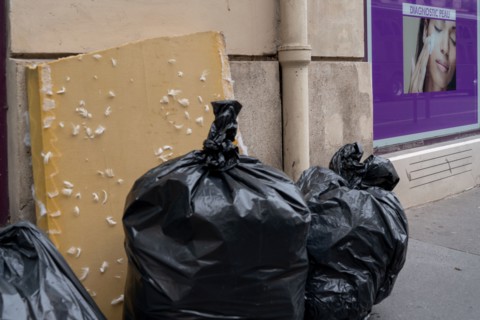 Paris, mattress and garbage