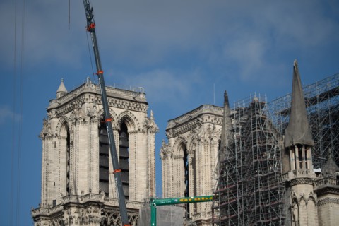 Cathédrale Notre-Dame de Paris, one year after the fire on the evening of 15 April 2019
