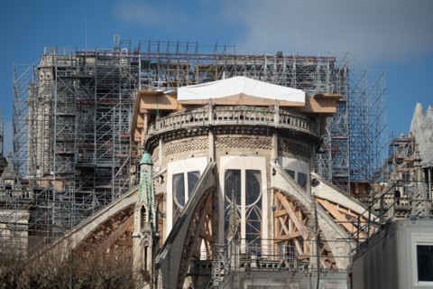 Cathédrale Notre-Dame de Paris, one year after the fire on the evening of 15 April 2019