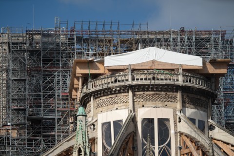 Cathédrale Notre-Dame de Paris, one year after the fire on the evening of 15 April 2019