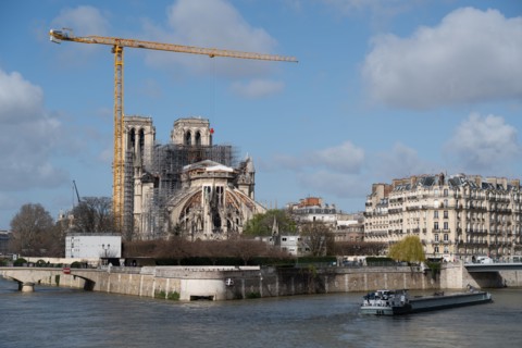 Cathédrale Notre-Dame de Paris, one year after the fire on the evening of 15 April 2019