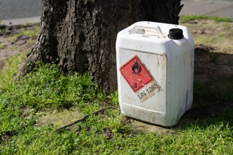 Paris, chemical product laid at the bottom of a tree