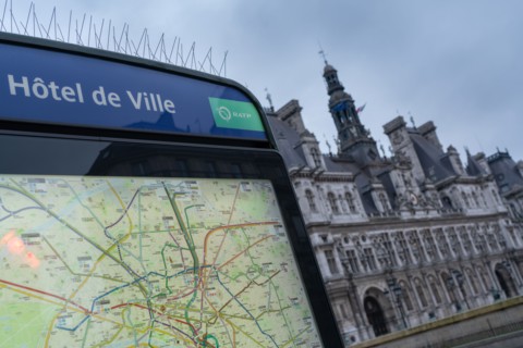 Paris, Hotel de Ville metro station exit
