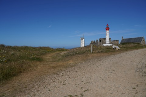 Abbey and lighthouse on the pointe Saint-Mathieu, North tip of Finistère