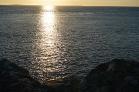 Pointe de Kermorvan, Finistère nord, soleil couchant