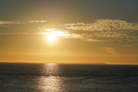 Pointe de Kermorvan, Finistère nord, soleil couchant