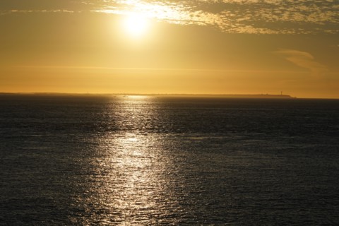 Pointe de Kermorvan, Finistère nord, soleil couchant